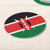 Kenia-Flagge Runder Pappuntersetzer (Angewinkelt)