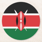 Kenia-Flagge Runder Pappuntersetzer (Vorderseite)