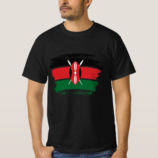 Kenia-Flagge T-Shirt (Vorderseite)