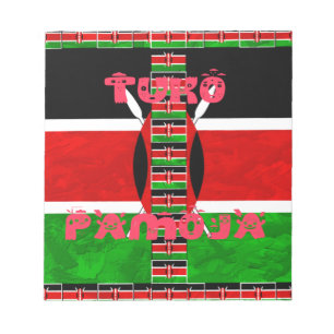 Kenia Flagge: Tuko Pamoja - Design der Einheitskun Notizblock