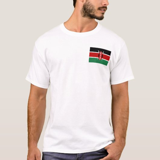 Kenia-Flagge und Karten-T - Shirt (Vorderseite)