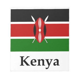 Kenia-Flagge und Name Notizblock