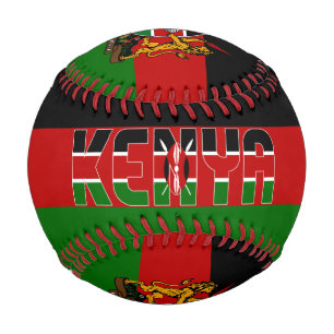 Kenia Flagge und Wappen Patriotisch Baseball