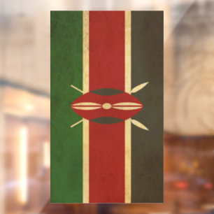 Kenia-Flagge Vintage-Design Fensteraufkleber