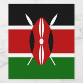 Kenia-Flagge Weinetikett (Einzelnes Label)