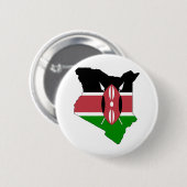 Kenia-Flaggen-Karte Größengleich Button (Vorne & Hinten)