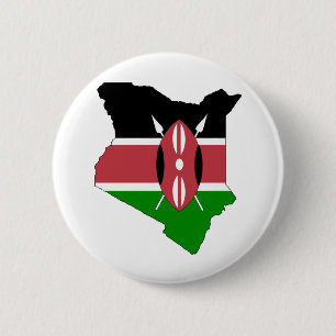 Kenia-Flaggen-Karte Größengleich Button