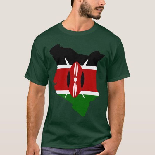 Kenia-Flaggen-Karte T-Shirt (Vorderseite)