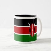 Kenia-Flaggen-Tasse Zweifarbige Tasse (VorderseiteRechts)