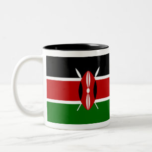 Kenia-Flaggen-Tasse Zweifarbige Tasse