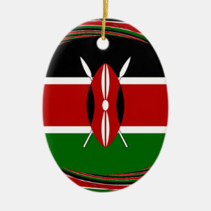 Kenia-Flaggenkunst – Patriotisches und modernes De Keramikornament