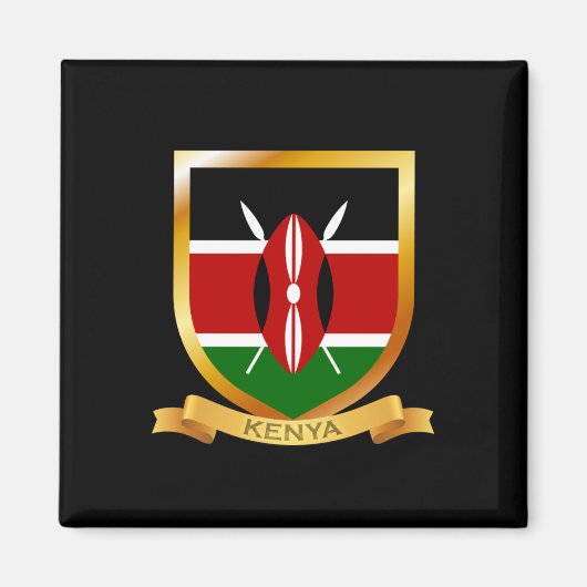 Kenia-Flaggenschild Magnet (Vorne)