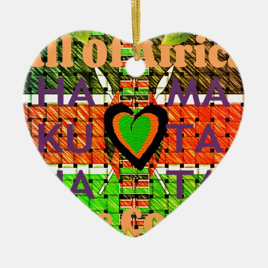 Kenia: ganz Afrika in einem Land - Waldenflagge Keramikornament (Vorne)