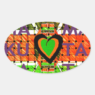 Kenia: ganz Afrika in einem Land - Waldenflagge Ovaler Aufkleber