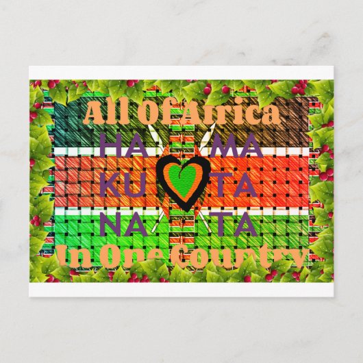 Kenia: ganz Afrika in einem Land - Waldenflagge Postkarte (Vorderseite)
