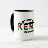 Kenia Hakuna Matata Kaffeetasse: Afrikanische Deko Tasse (Vorderseite Links)