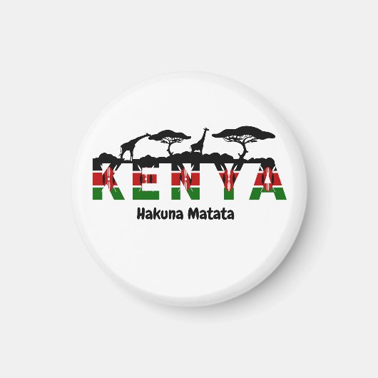 Kenia Hakuna Matata Kühlschrankmagnet. Magnet (Vorne)