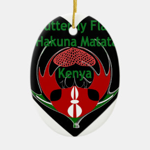 Kenia: Hakuna Matata Swahili Abstrakter Schmette Keramikornament