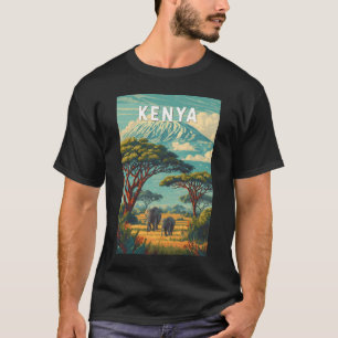Kenia Illustration Reise Kunst Vintage T-Shirt
