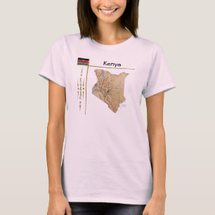 Kenia-Karte + Flagge + Titel T-Shirt