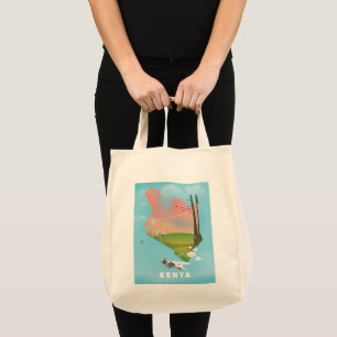 Kenia-Karte Illustration Reiseposter. Tragetasche