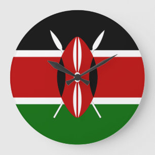 Kenia (Kenia) Flagge Große Wanduhr