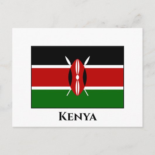 Kenia (Kenia) Flagge Postkarte (Vorderseite)