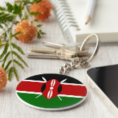 Kenia (Kenia) Flagge Schlüsselanhänger (Seite)
