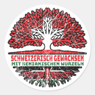 Kenia Kenianisch Schweizer Schweiz Baum Wurzel Runder Aufkleber