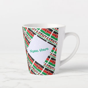 Kenia Kenianische Flagge Kacheln Grün Personalisie Milchtasse