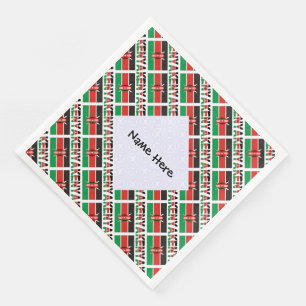 Kenia Kenianische Flagge Kacheln Personalisierter Serviette