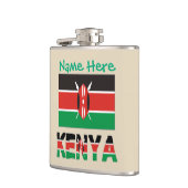 Kenia Kenyan Flag Green Personalisiert Flachmann (Links)
