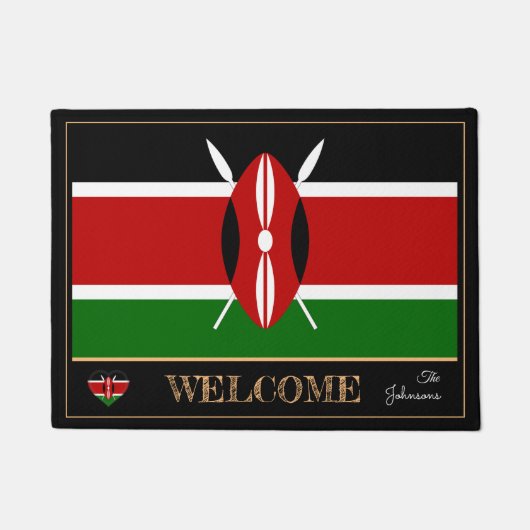 Kenia & Kenyan Flag House Matts/Sport Willkommen Fußmatte (Vorderseite)