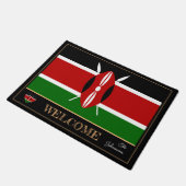 Kenia & Kenyan Flag House Matts/Sport Willkommen Fußmatte (Schrägansicht)