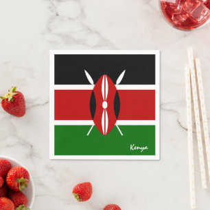 Kenia & Kenyan Flag Party Mode /Sportfans Serviette