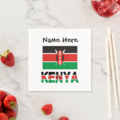 Kenia Kenyan Flag Personalisiert Serviette (Beispiel)
