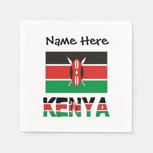 Kenia Kenyan Flag Personalisiert Serviette (Vorderseite)