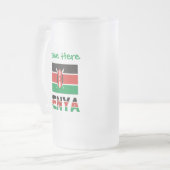Kenia Kenyan Flag Tiled Green Personalisiert Mattglas Bierglas (Vorderseite Links)
