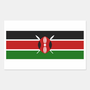 Kenia-/Kenyan-Flagge Rechteckiger Aufkleber