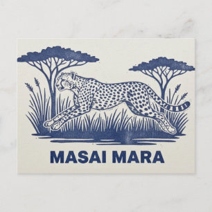 Kenia Masai Mara Gepard mit Sonnenbrille Postkarte