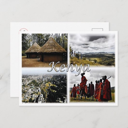 Kenia - Mosaik - Postkarte (Vorne/Hinten)