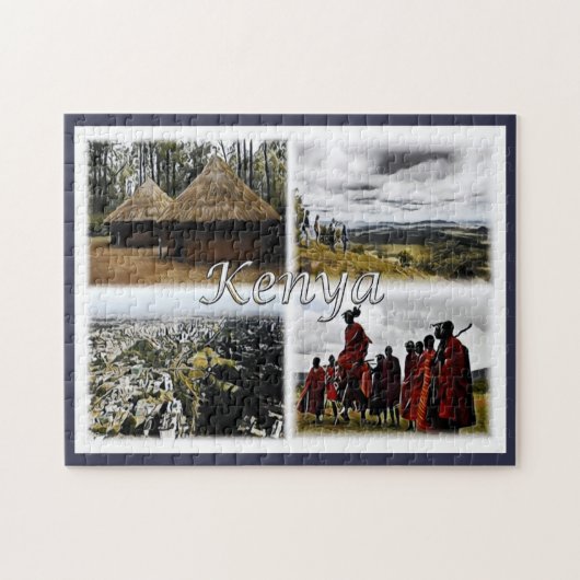 Kenia - Mosaik - Puzzle (Horizontal)