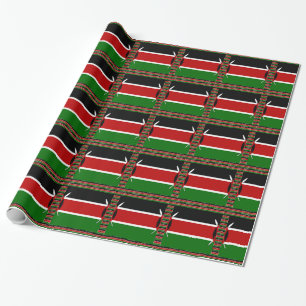 Kenia Nahtlose Miniaturflaggen-Rahmen Kunst Geschenkpapier