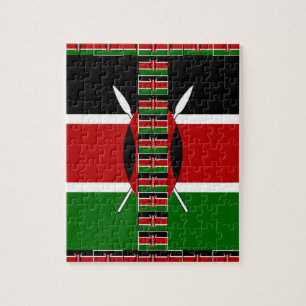 Kenia Nahtlose Miniaturflaggen-Rahmen Kunst  Puzzle