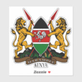 Kenia National Coat of Arms Patriotic Aufkleber (Blatt)