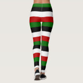 Kenia National Flag Farben horizontal gestreift Leggings (Rückseite)