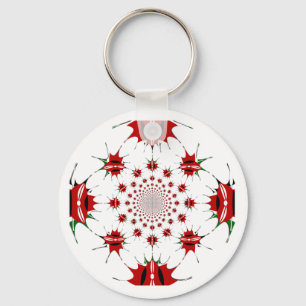 Kenia National Flag Shield Kaleidoskop Muster Schlüsselanhänger