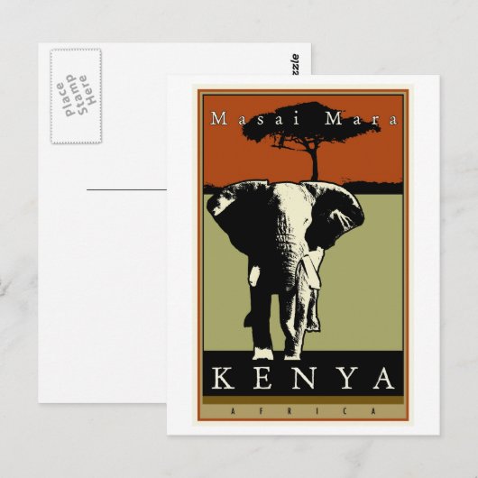 Kenia Postkarte (Vorne/Hinten)