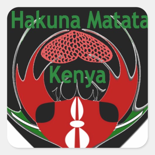 Kenia Quadratischer Aufkleber (Vorderseite)