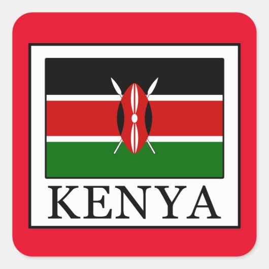 Kenia Quadratischer Aufkleber (Vorderseite)